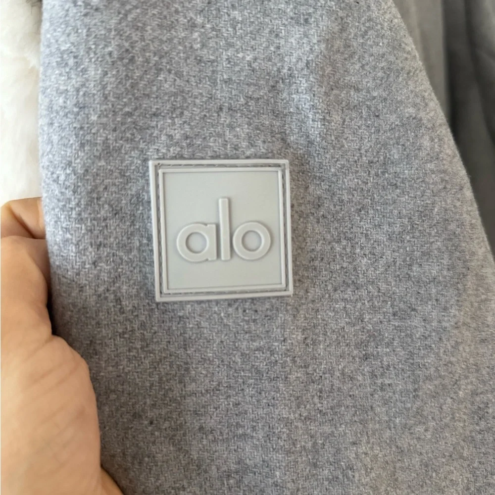 ALO Yoga Gameday Wool Belted Coat Athletic Heather Grey NEW with tags